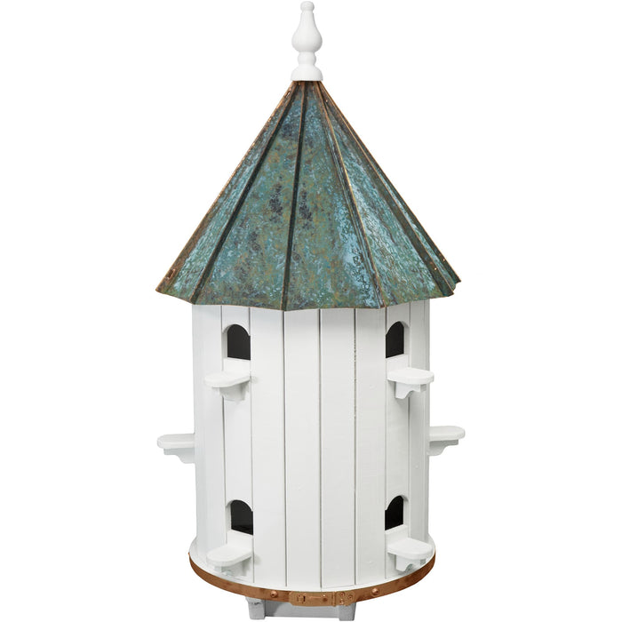 Amish 10-Hole High Copper Roof Wooden Condo Birdhouse