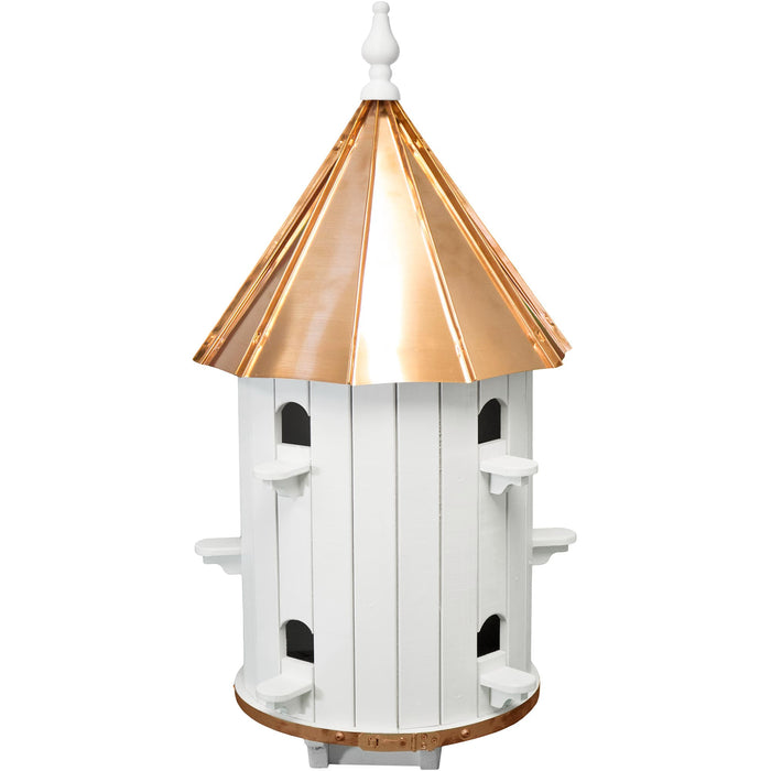Amish 10-Hole High Copper Roof Wooden Condo Birdhouse