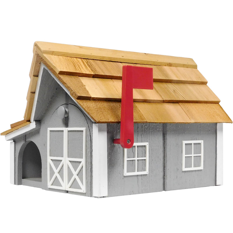 Amish Painted Mailbox & Newspaper Box with Cedar Shingle Roof