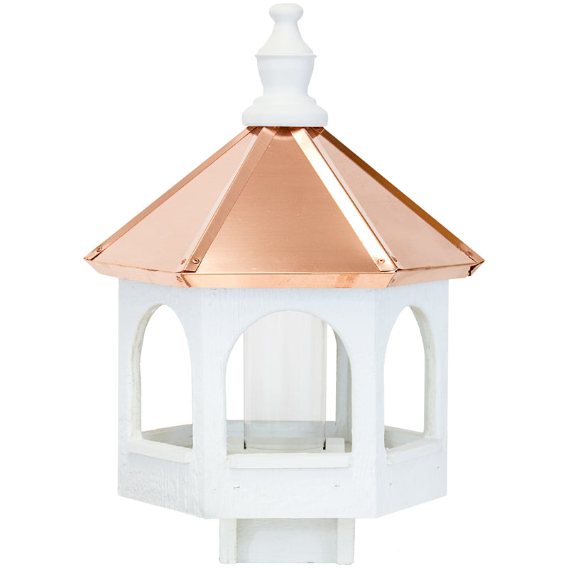 Amish 21" Copper Roof Wooden Gazebo Bird Feeder