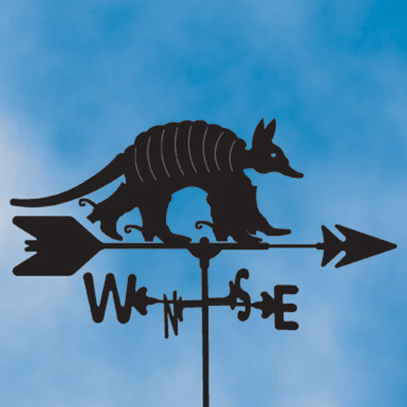Texas Armadillo Black Steel Weathervane