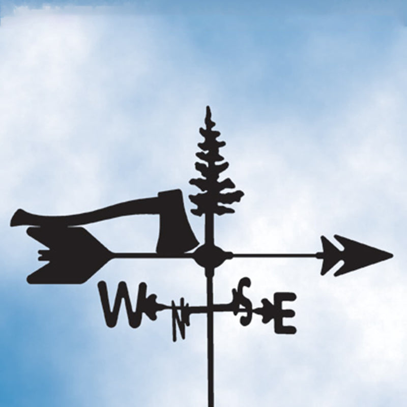Axe & Tree Black Steel Weathervane