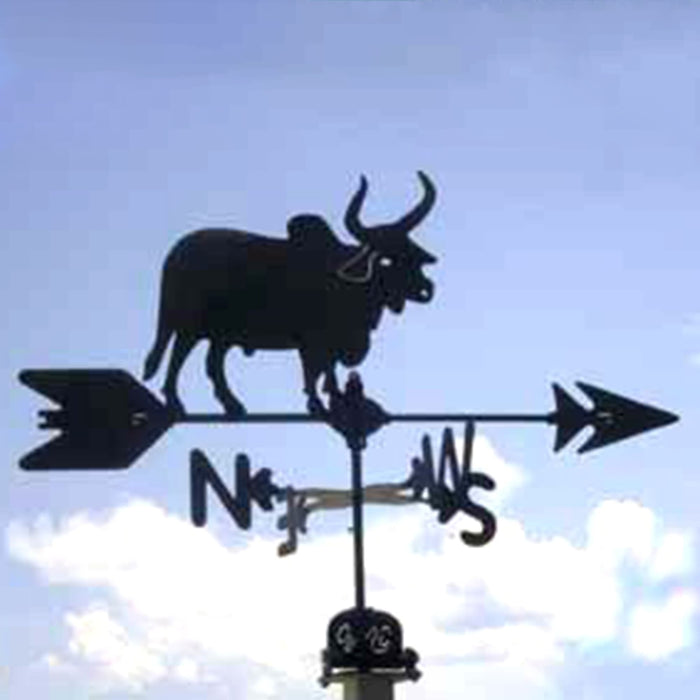 Brahma Bull Silhouette Steel Weathervane