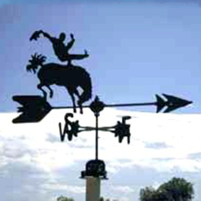 Bronco Rider Silhouette Steel Weathervane