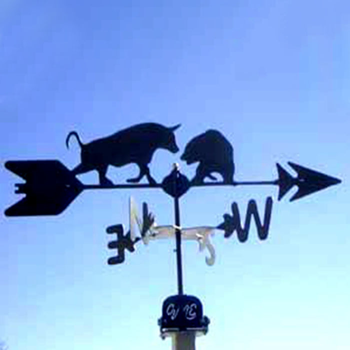 Bull & Bear Silhouette Steel Weathervane