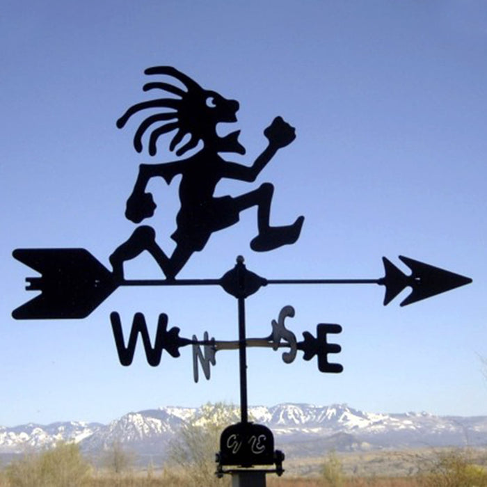 Crazy Kokopelli Silhouette Steel Weathervane