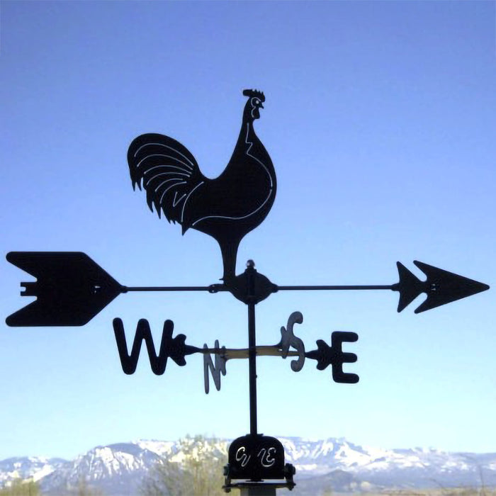 Classic Rooster Silhouette Steel Weathervane