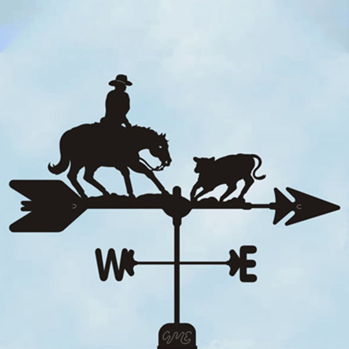 Cutting Horse Silhouette Steel Weathervane