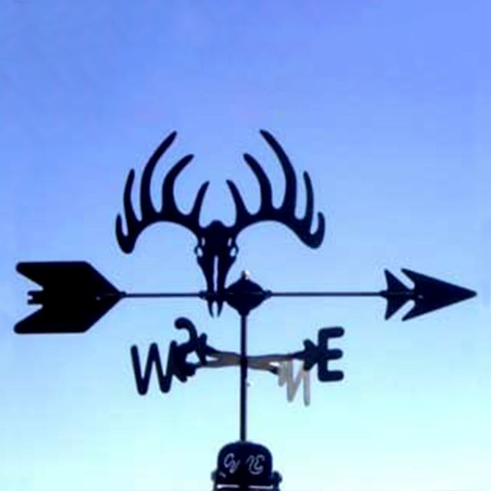 Deer Skull Silhouette Steel Weathervane