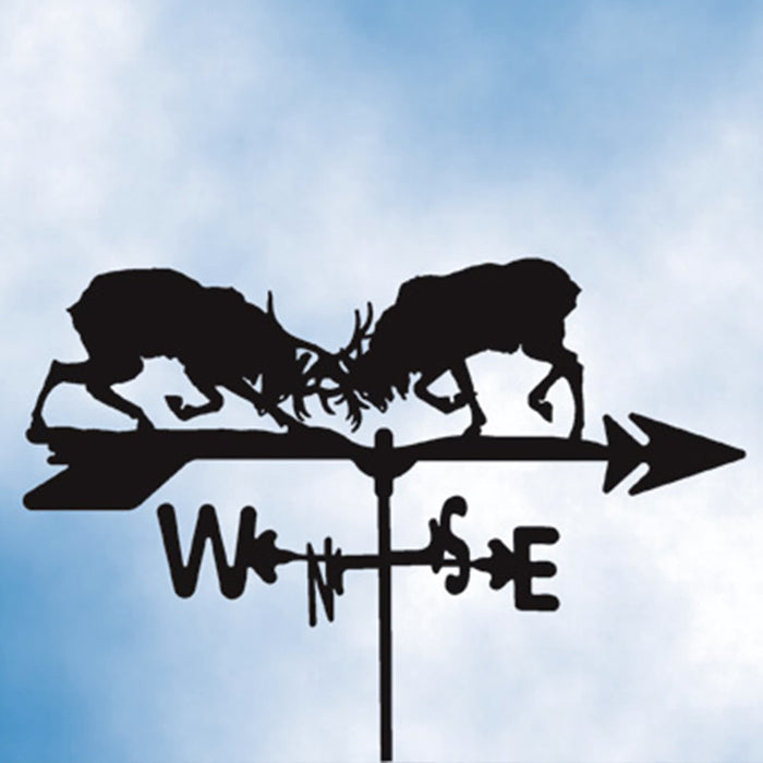 Elk Fight Silhouette Steel Weathervane