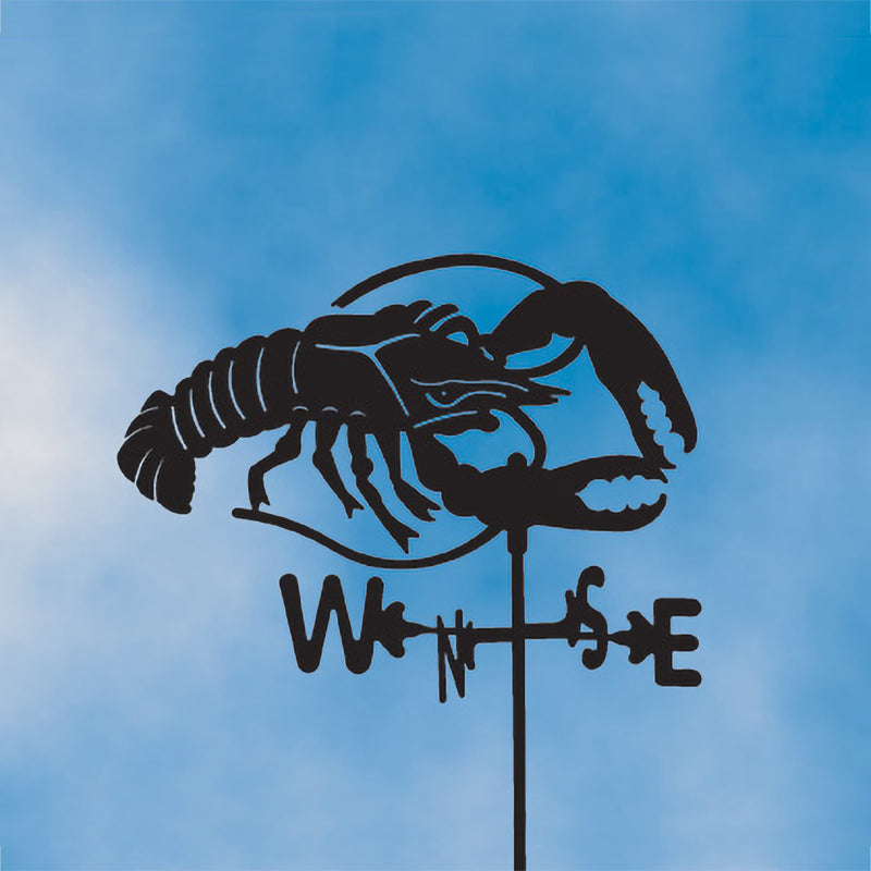 Lobster (without Arrow) Black Steel Weathervane