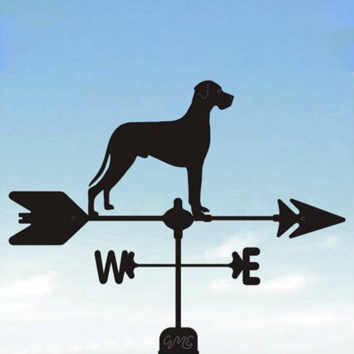 Natural Eared Great Dane Silhouette Steel Weathervane