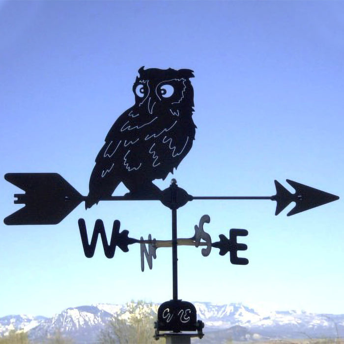 Owl Silhouette Steel Weathervane