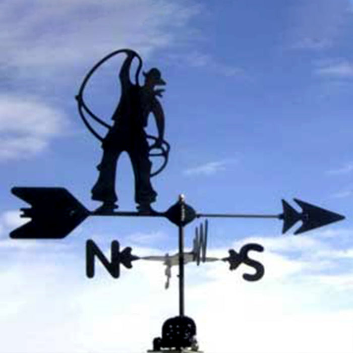 Roping Cowboy Silhouette Steel Weathervane