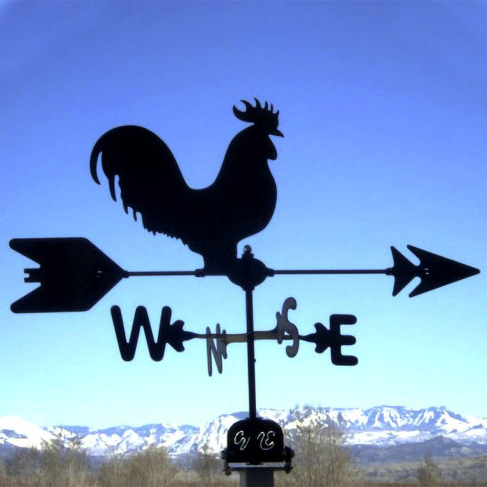 Rooster Silhouette Steel Weathervane