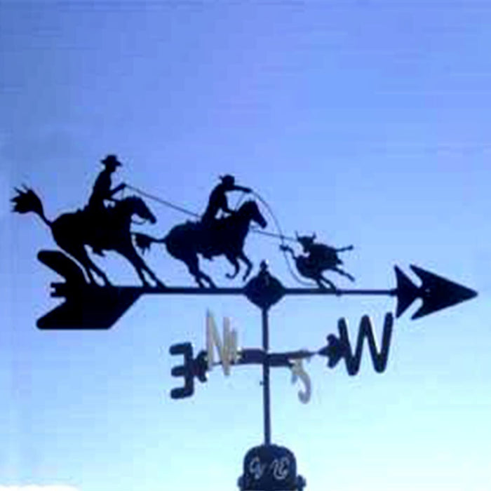 Team Ropers Silhouette Steel Weathervane