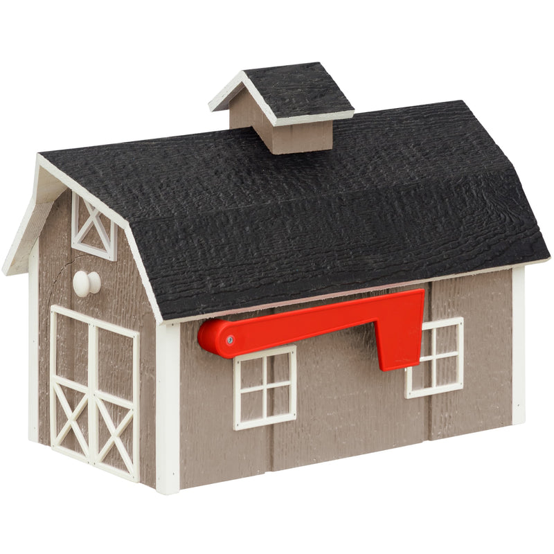Amish Dutch Barn Painted Wooden Mailbox with Cupola