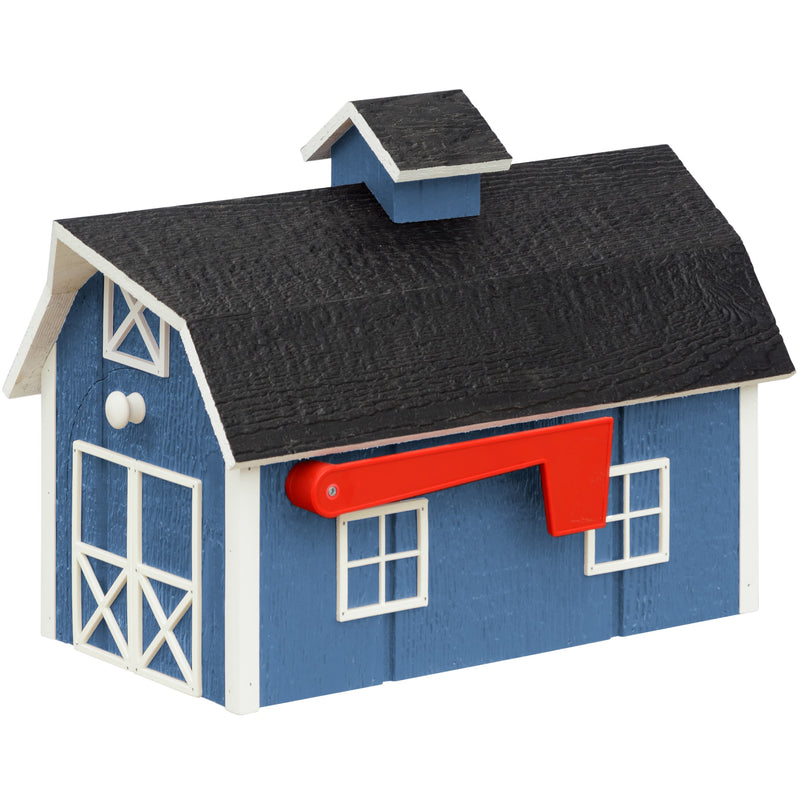 Amish Dutch Barn Painted Wooden Mailbox with Cupola