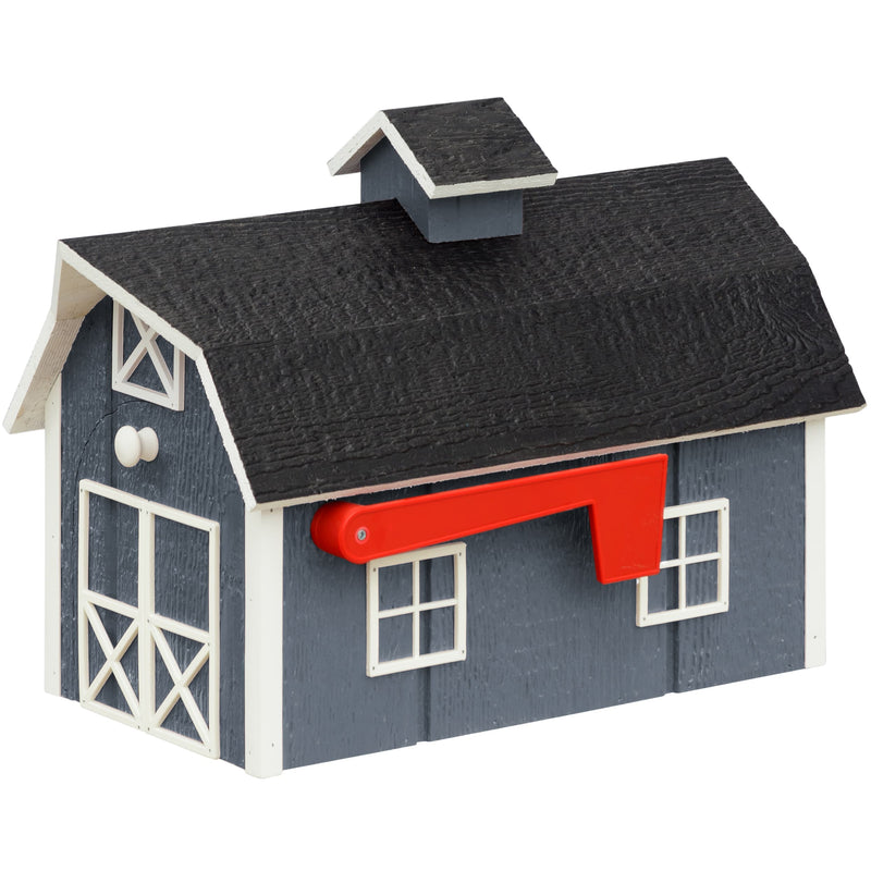 Amish Dutch Barn Painted Wooden Mailbox with Cupola
