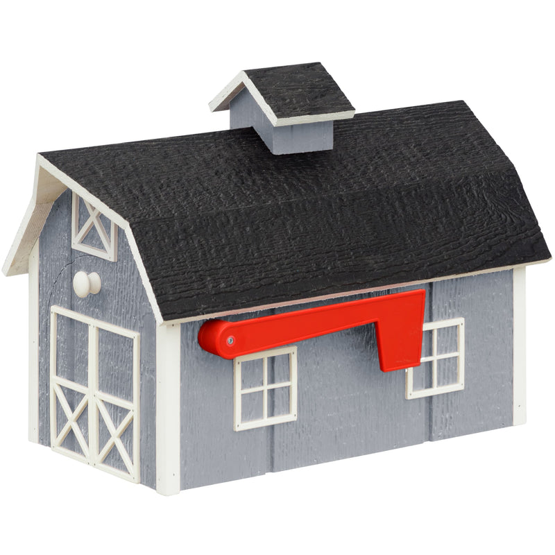 Amish Dutch Barn Painted Wooden Mailbox with Cupola
